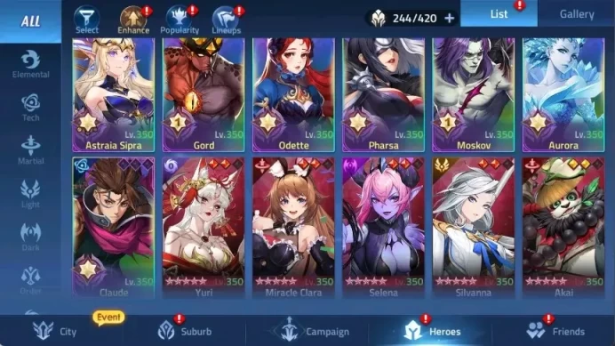 Global 75***|Lv.129|Camp 61-29|VIP 9|Power: 85842K|19 Awakening|Hero 244|7 UR|3 Epic|Diamond 1,698|Check SS MLA190B