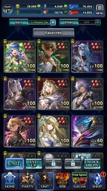 Global|Rank 17|Brave Frontier (G Tilith)+(SM Sera,Lenius Unbound,Telestio GoR,A Roland,etc)| 7 UR 32 SSR Ark|CodeOnly|LC1640