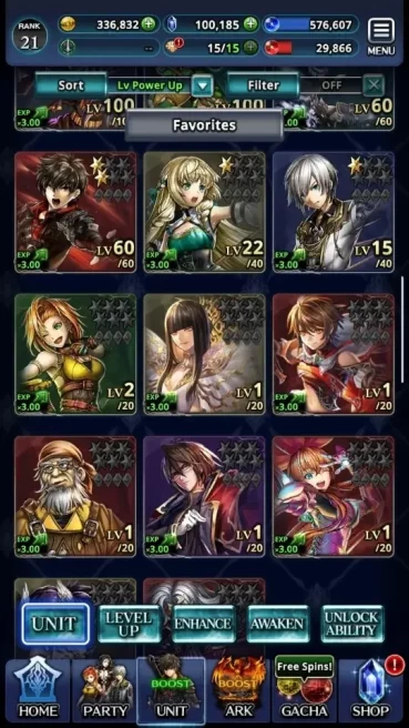 Global|Rank 21|100K Crystal| Top Tier Units (Lenius Unbound,G Lilaha,AoG Yuda,Lonardo,etc)| 2 UR 22 SSR Ark|Code Only|LC1637