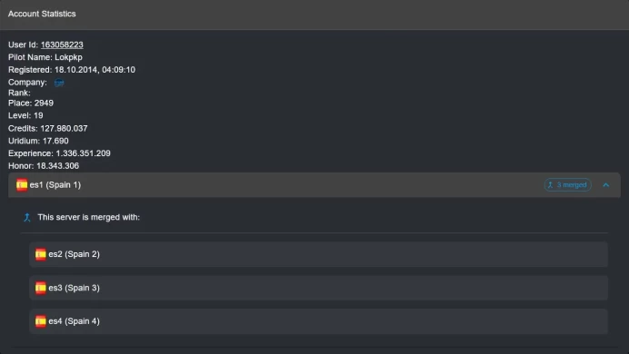 Darkorbit Spain 1-2-3-4 | Level 19 | 9 Drones | 9 Prometheus | 8/8 Havoc-Hercules | 22 Pilot Points