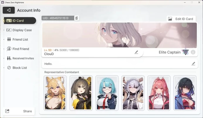 Global|Lv.53|8 SSR [Mei Lin EM2,Yuki]+Sign,Magna EM4,Sereniel,Etc|Story Act2 Ch2 Ep4|Mission Ch7|Check SS CZN134B
