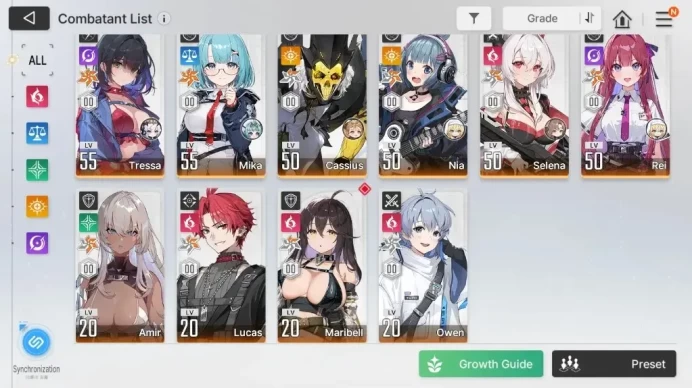 Global|Lv55|11 SSR|Luke+Sign,Mei Lin,Haru,HugoM2,VeronicaM1,Yuki,Kayron,Rin,Magna,Khalipe,Renoa|11SR TressaM6+Sign|Stove|CZN2299