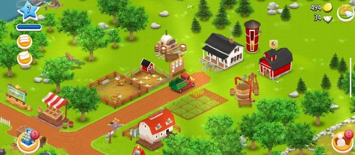 Hay Day | Level 7 Farm | 25-35 Diamonds | 450-550 Coins | Firstmail