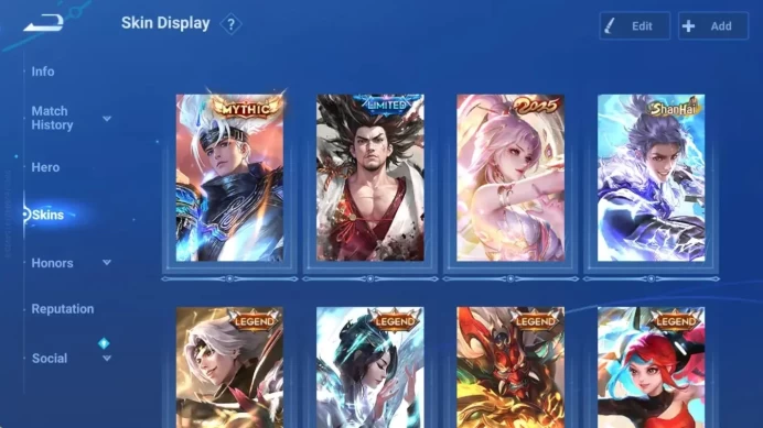 Global|115H 231S |Mythic Han Xin|Limited Musashi|LNY 2025 Consort Yu|ShanHai Yao|7 Legend|1 SXD|1 SS| Check SS HOK1073B