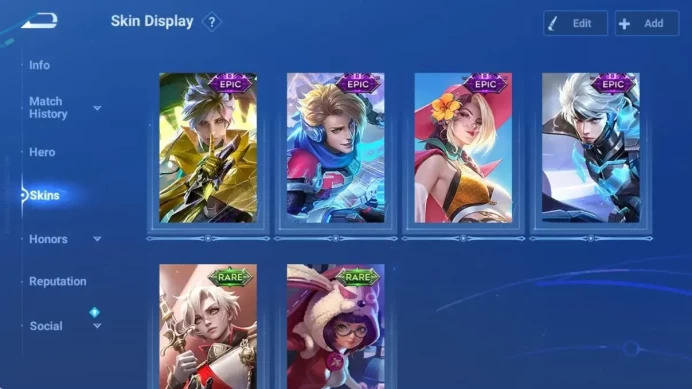 Global|100H 65S|Blessed Marco Po|1 Event Exclusive|GM Skin|9 Epic Skin|2 Rare|More| Check SS HOK1077B