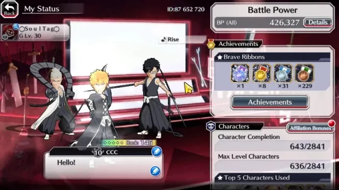 Global |15K Orb| 4 MT Char (Ichigo,Kensei,Hisagi,Bazz TYBW)| Fresh Story & Side| KlabID|Check SS BBS812Z
