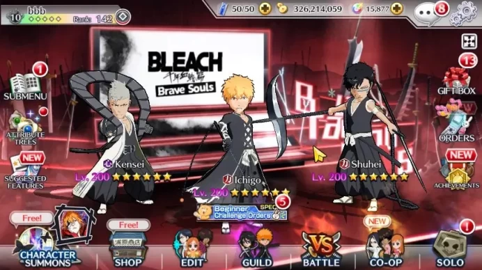 Global| 15K Orb| 4 MT Char(Ichigo,Kensei,Rendi,Hisagi TYBW)|| Fresh Story and Side | KlabID|Check SS BBS811Z
