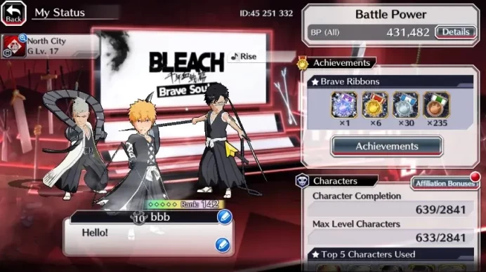 Global| 15K Orb| 4 MT Char(Ichigo,Kensei,Rendi,Hisagi TYBW)|| Fresh Story and Side | KlabID|Check SS BBS811Z