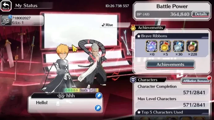 Global |15KOrb| 4 MT Char (Ichigo TYBW, Senjumaru,Kensei,Hisagi TYBW)|Fresh Story and Side | KlabID|Check SS BBS810Z