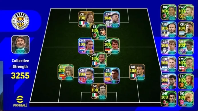 Mobile |PW 3255|BIGT DelPiero Buffon,Epic Gullit Matthaus Viera Zambrotta,Shwt Mbappe Modric|Coach AntonioConte| EFB4069B