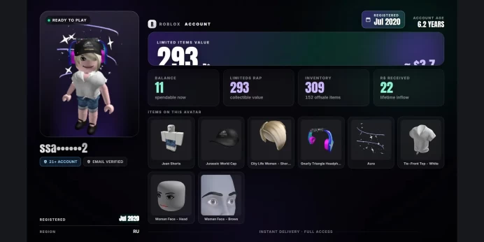 ✨ 22 Robux Spent ✅ Catrin Dia de Muertos Mask ⚡ 2020 Reg ⭐ Age 21+ ✨ 293 Limiteds RAP ✅ 152 Offsale Items
