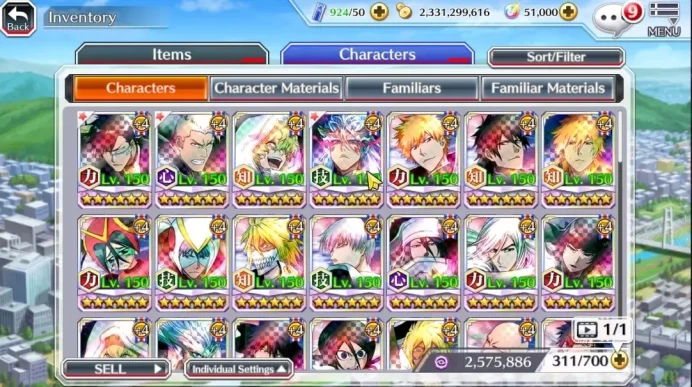 Global|51K Orb|TYBW26 Shuhei,Kensei,Gremy,11th GrimJow,2 New Ichigo,10th Ichigo,UnlesVer Halibel,Etc|5K AccTic|Klab ID|BBS3090