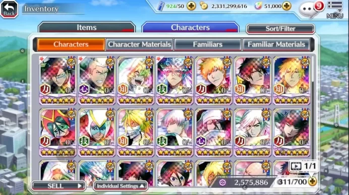 Global|51K Orb|TYBW26 Shuhei,Kensei,Gremy,11th GrimJow,2 New Ichigo,10th Ichigo,UnlesVer Halibel,Etc|5K AccTic|Klab ID|BBS3090