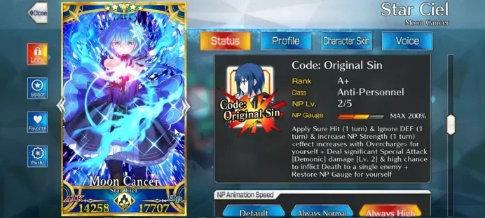 NA Lv 133|14 SSR Servant|RB + O|Star Ciel NP2,Koyan Light,Castoria,Oberon,Waver,Melusine,Skadi Caster,Artoria,BB Etc|FGO1087