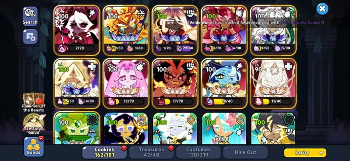 Cookie Run Kingdom | Dark Cacao Server | Level 50 | Castle 13 | 145/145 Cookies