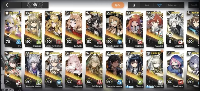 Arknights Global | Level 13 | 6-Star Kal'tsit Esperanta, Closure, Dusk, Shu, Alt SilverAsh, Muelsyse | Rare Skins