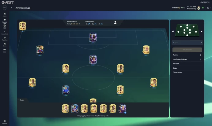 [PS4/PS5] | Ultimate squad |Open Web | +160K COINS | (Zola Hero 87, AL OWAIRAN Hero 85, Yamal 90, Belli 90, Hakimi 88, Mendes 89) Full Account 