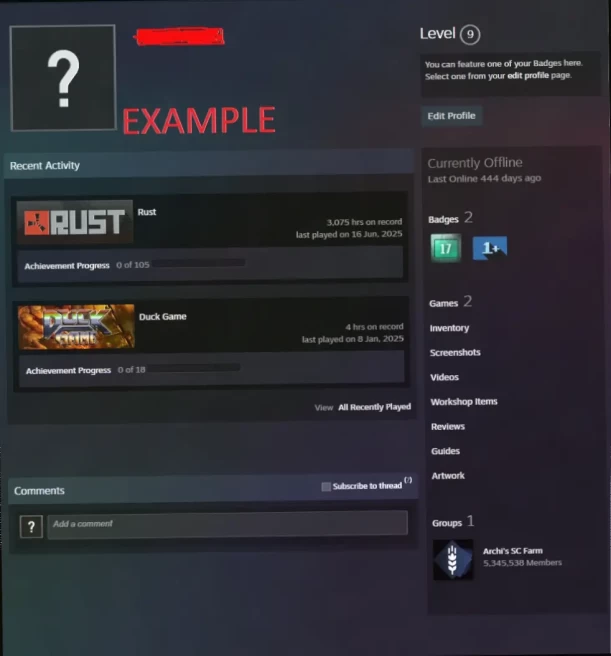 15-19 Years old Steam+8-10 LVL+3000-3500 AFK HOURS RUST+Full Access+Instant Delivery 24/7 - Steam Account #LOT-144116