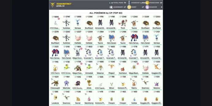 ⭐ 5 Armored Mewtwo ✨ IV100 MEGA Mewtwo Y 5.6K ✨ Shiny Thundurus ✅ Legendary: 17 ✨ Shiny: 17 ⚡ Zamazenta ⭐ Zacian ✨ Xerneas