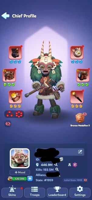 2 - FC 8 | Power 447M | VIP 11 | 2 Helios | 857k Gems | Total Skin 26 | 1k Mythic Shard | INSTANT DELIVERY!