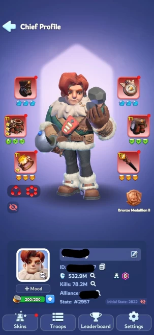 3 - FC 8 | Power 533M | VIP 10 | Full Helios | 136k Gems | Total Skin 55 | INSTANT DELIVERY!