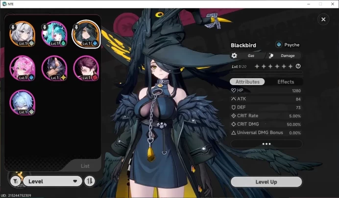 Global EU |HL 3| 1 SSR Limited | Blackbird | Selector 30/50| Prologue |Female MC|Log Email|Take Mail|NTE2063