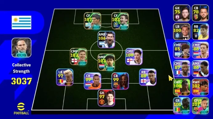Mobile|PW 3037|Epic Suárez, Gerrard, Rijkaard, Cantona, Aubameyang,Showtime Yamal,Jackson|Konami ID|Check SS EFB906Z