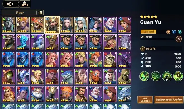 S228 | Guan Yu + Hades + Yao Xi + Ahn Hee Jin + Betelgeuz | Account Level 6