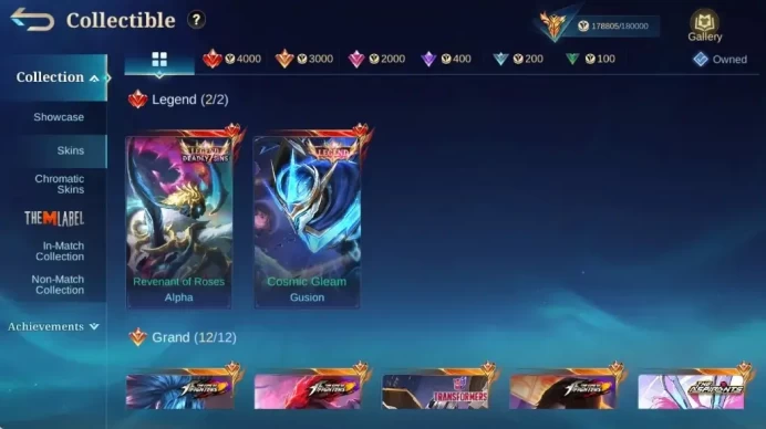 Global|Hero 138|Skin 490|Mega|Legend: Alpha, Gusion|Naruto Suyou|Asp Chang'e|5 KOF|3 Prime|3 CC|6 LBX| Check SS ML3081B