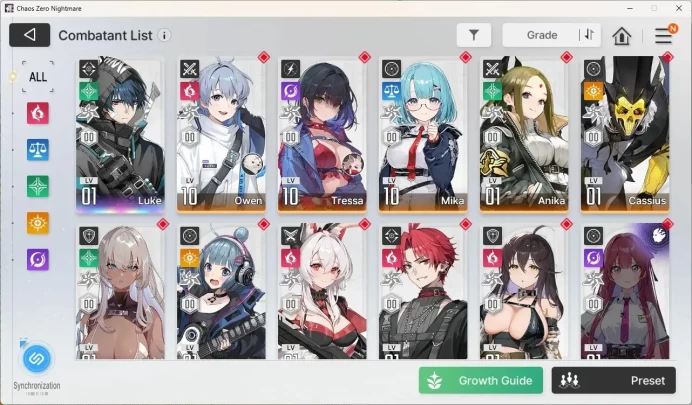Global|Lv.55|7 SSR [Sereniel EM2]+Sign,Mei Lin EM1|Crystals 22,082|14,172 Crystals|Check SS CZN142B