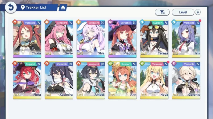 Stella Sora | Level 1 Starter | Shia, Gerie, Chixia, Mistique | 8 Heroes