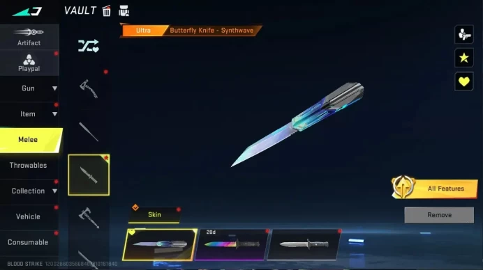 Asia|Ultra Melee Butterfly Synthwave|Collab AOT Female Titan,M4A1 Bof|9 Ultra|Limit MCX Ascendant|Netease|BLS7058