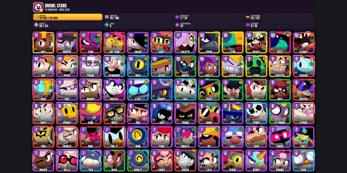 【Android/iOS】 76 BRAWLERS ⚡ 163 SKINS ⭐ 7 MAXED ✨ 8 LEGENDARY ✅ 22452 TROPHIES ⚡ CORDELIUS ⭐ CROW ✨ CHESTER ✅ SURGE ⚡ SPIKE ⭐ LEON ✨ DRACO ✅ MEG