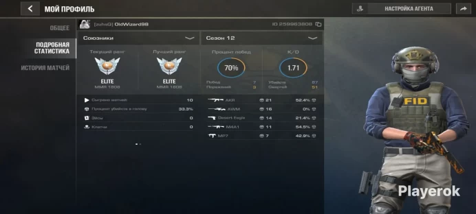 Standoff 2 | Elite Rank | M9 Knife + NG Set Gloves | Clan Included