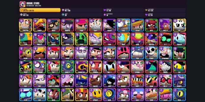 【Android/iOS】 80 BRAWLERS ⭐ 85 SKINS ✨ 11 MAXED ✨ 12 LEGENDARY ✅ 29272 TROPHIES ⚡ MEG ⭐ CHESTER ✨ SANDY ✅ SURGE ⚡ KENJI ⭐ CROW ✨ SPIKE ✅ KIT