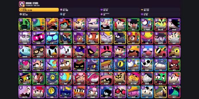 【Android/iOS】 81 BRAWLERS ⭐ 170 SKINS ✨ 10 MAXED ✅ 9 LEGENDARY ⚡ 31310 TROPHIES ⭐ MEG ✨ LEON ✅ SURGE ⚡ SPIKE ⭐ KIT ✨ CROW ✅ SANDY ⚡ KENJI