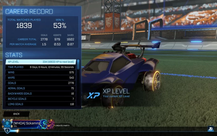 Rocket League PC | XP Level 334 | 20 Bodies | X-Devil Mk2 | Epic Games