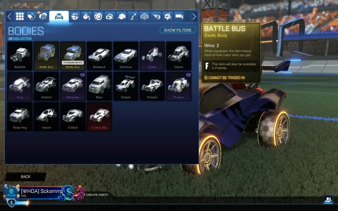Rocket League PC | XP Level 334 | 20 Bodies | X-Devil Mk2 | Epic Games