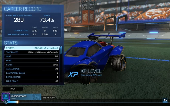 Rocket League | Epic Games | XP Level 170 | 16 Car Bodies | Octane Sienna