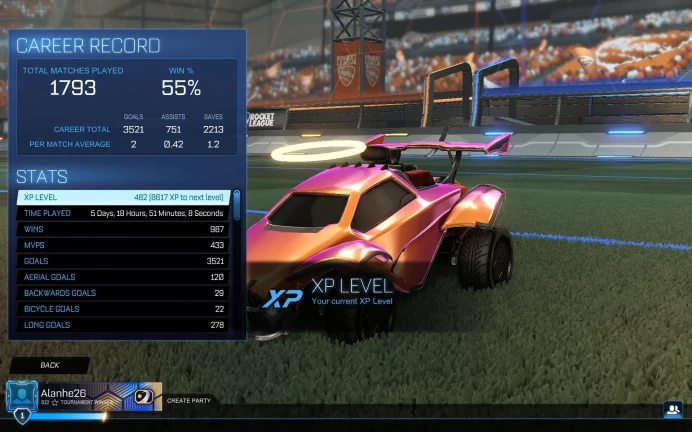 Rocket League PC | XP Level 482 | 15 Bodies | Samurai | Epic Games