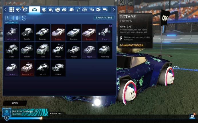 Rocket League | Epic Games | XP Level 342 | 19 Bodies | Dominus