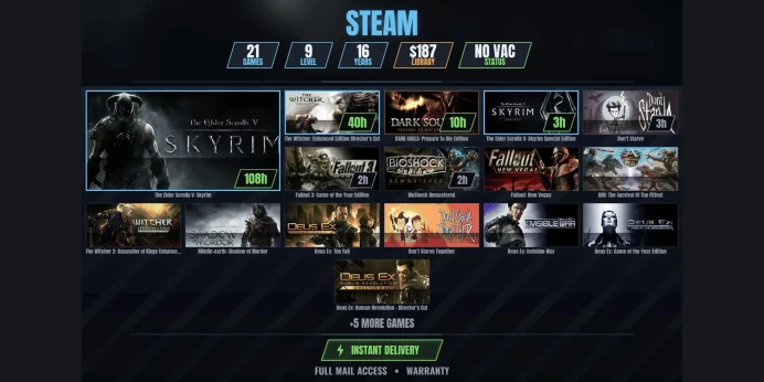 【21 Games⭐$190】 Fallout: New Vegas, The Witcher: Enhanced Edition Director's Cut, The Elder Scrolls V: Skyrim