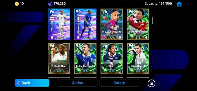 Mobile|PW 3172|Epic Raya,Aubameyang,Shevchenko,Hazard,Edmilson,Gattuso|Bigtime Messi(x3),|KONAMI ID|Check SS EFB914Z