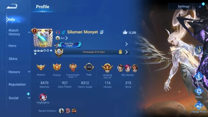 Global|116H 315S|FLAWLESS Kaizer|MYTHIC LiBai|3 JJK Nobara,Yuji,Megumi|PRECIOUS Jiji,Ichigo|3Blessed|TakeMail CheckSS|HOK1081B