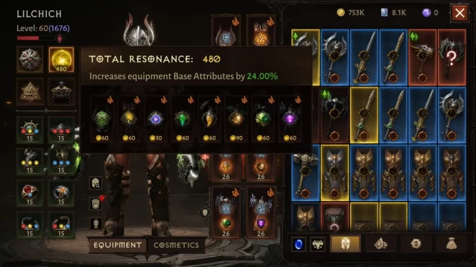 Diablo Immortal EU | Barbarian | CR 62K | Paragon 1676 | Resonance 480