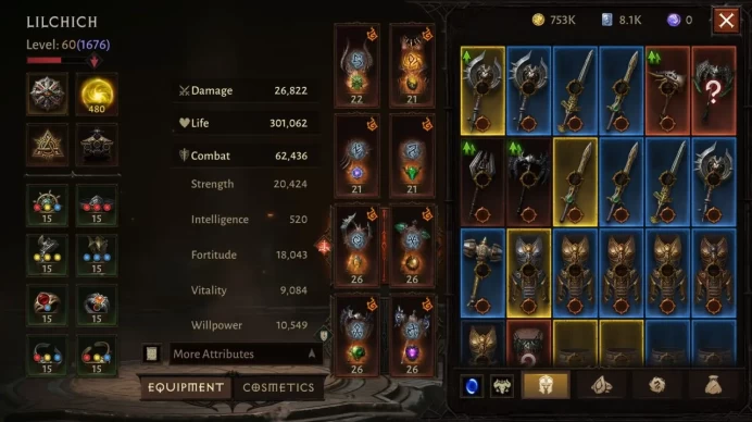 Diablo Immortal EU | Barbarian | CR 62K | Paragon 1676 | Resonance 480