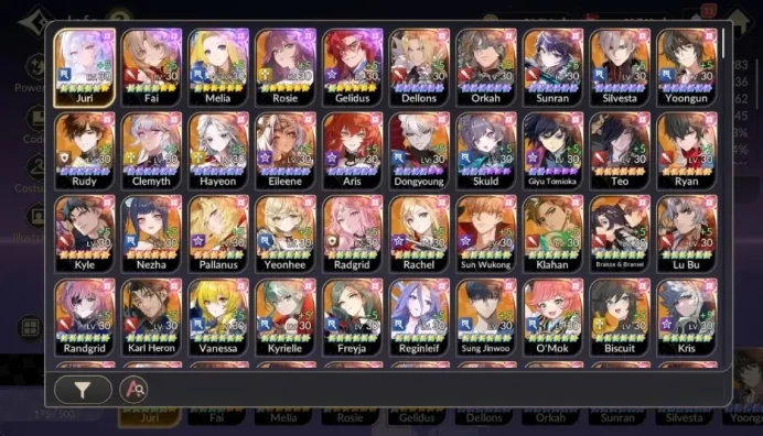 Global|Full EX7(JuriTC5,FaiTC4,MeliaTC1,RosieTC1,GelidusTC1)|51TC6(Dellons,Orkah,Sunran,Silvesta,etc)|Netmarble| 7KR158B