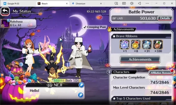 Global |Starter 30K Orb + 1.09B Coins + 503K BP | 744 Max Lv Characters | Orihime,Yoruichi,Retsu,Etc | KlabID|Check SS BBS869Z