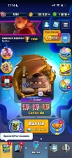 CR1648 // 7.2 k / / , 1261 lvl, spellbait deck, 4 evolutions, 131 k coins, 1 k gems, 34 emoji