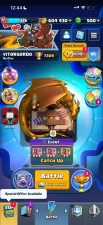 CR1649 // 7.2 k / / , lvl 1326, deck with pipes, 9 evolutions + 2 heroes, 604 k coins, 29 emoji